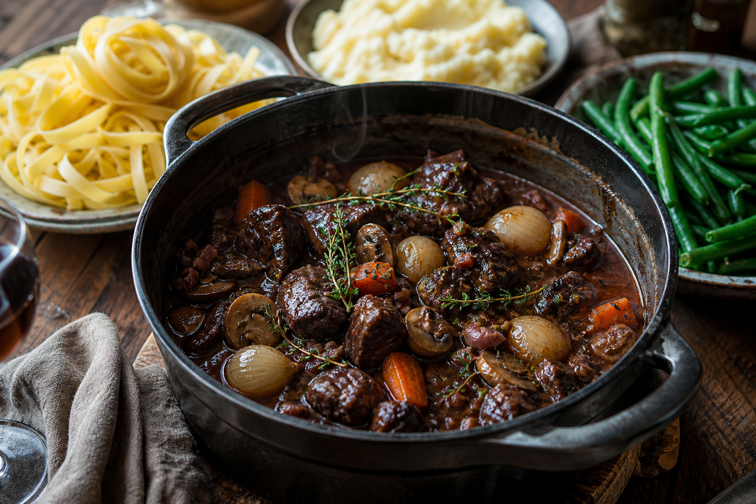 Quels accompagnements choisir avec un bœuf bourguignon ?