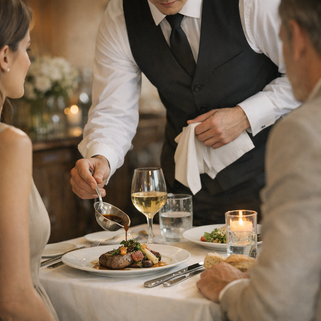 Le service à table : rythme, gestes justes et élégance discrète