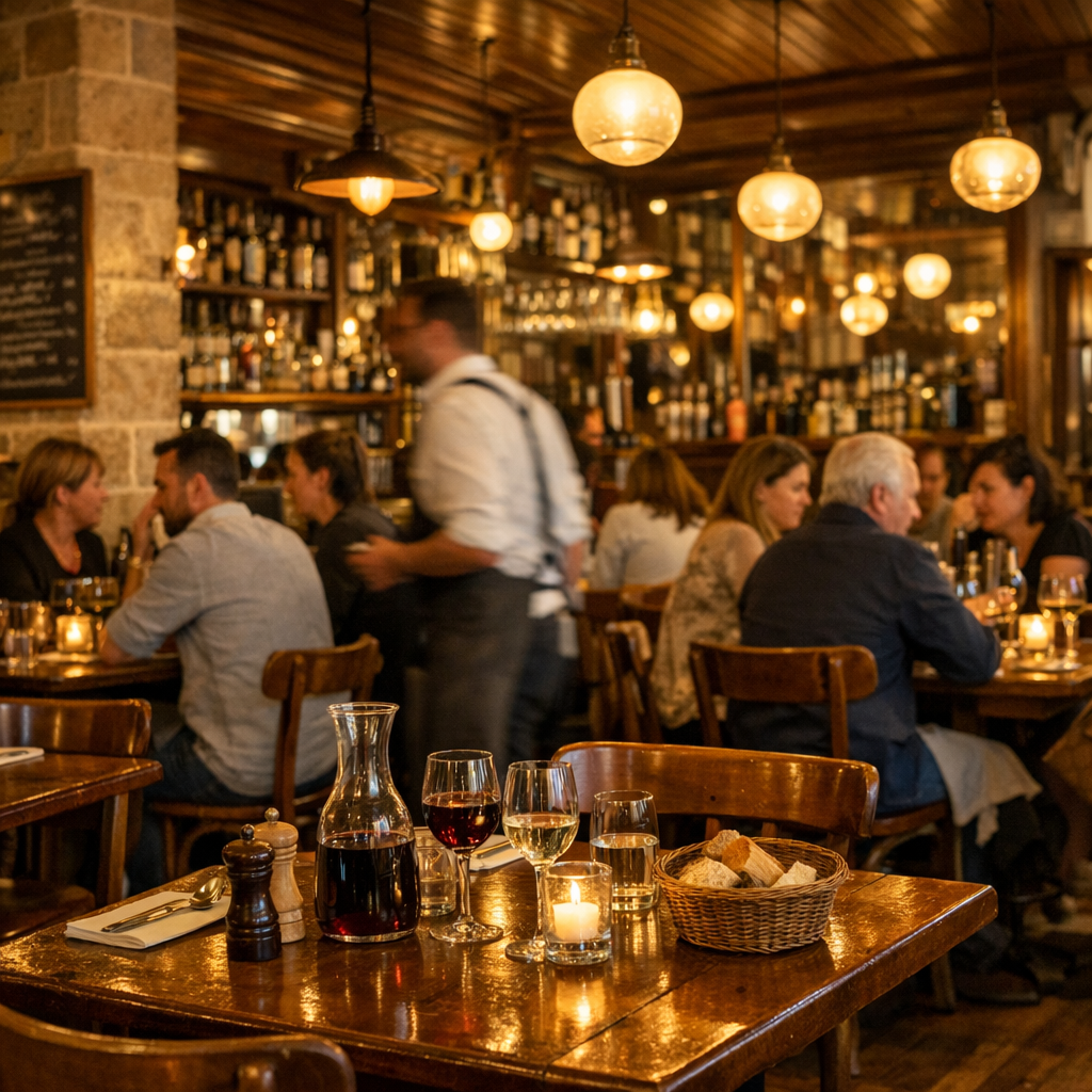 L’ambiance du BIG Bistrot Girondin : bois ciré, lumière chaude et salle qui vit