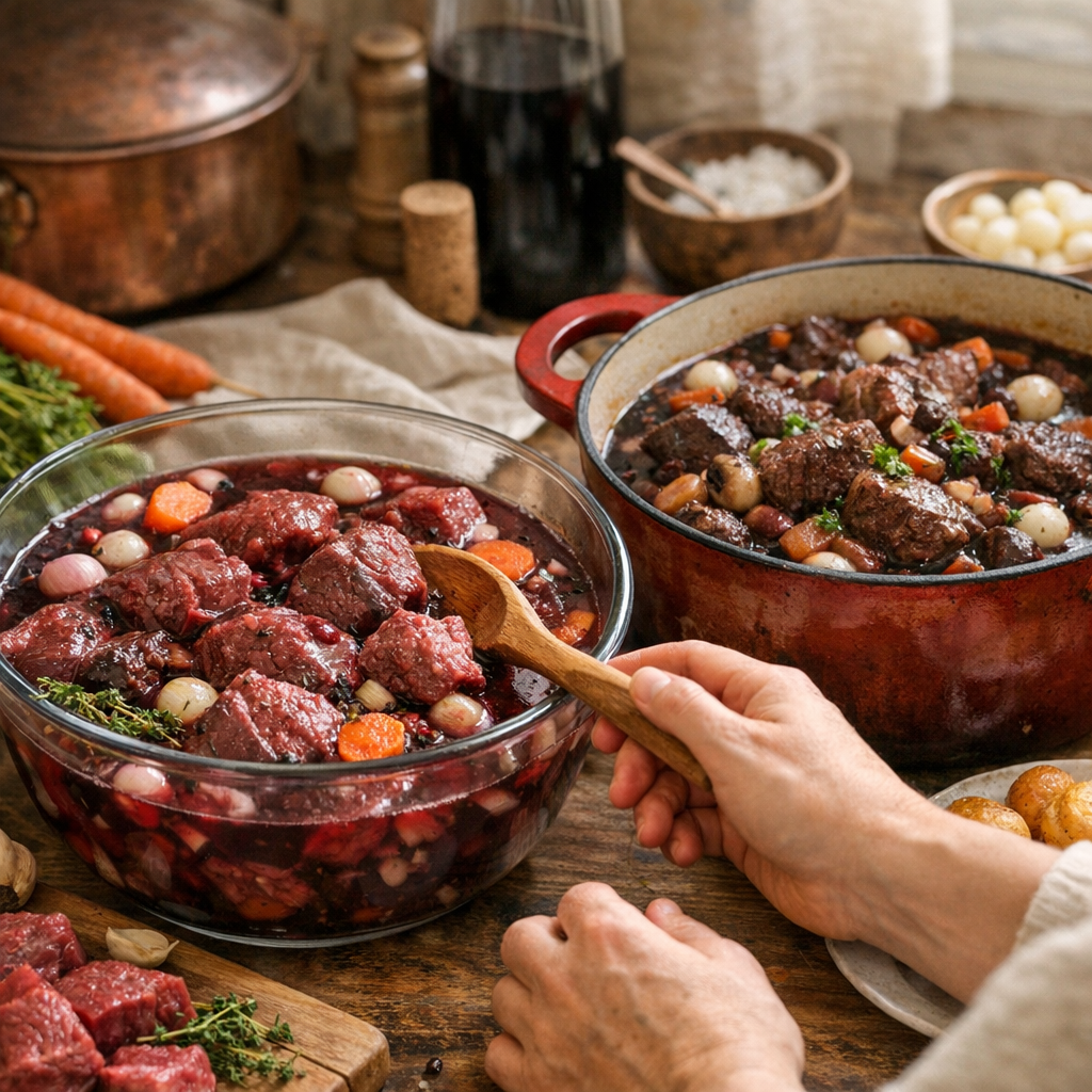 Boeuf bourguignon: faut-il faire mariner la viande ?