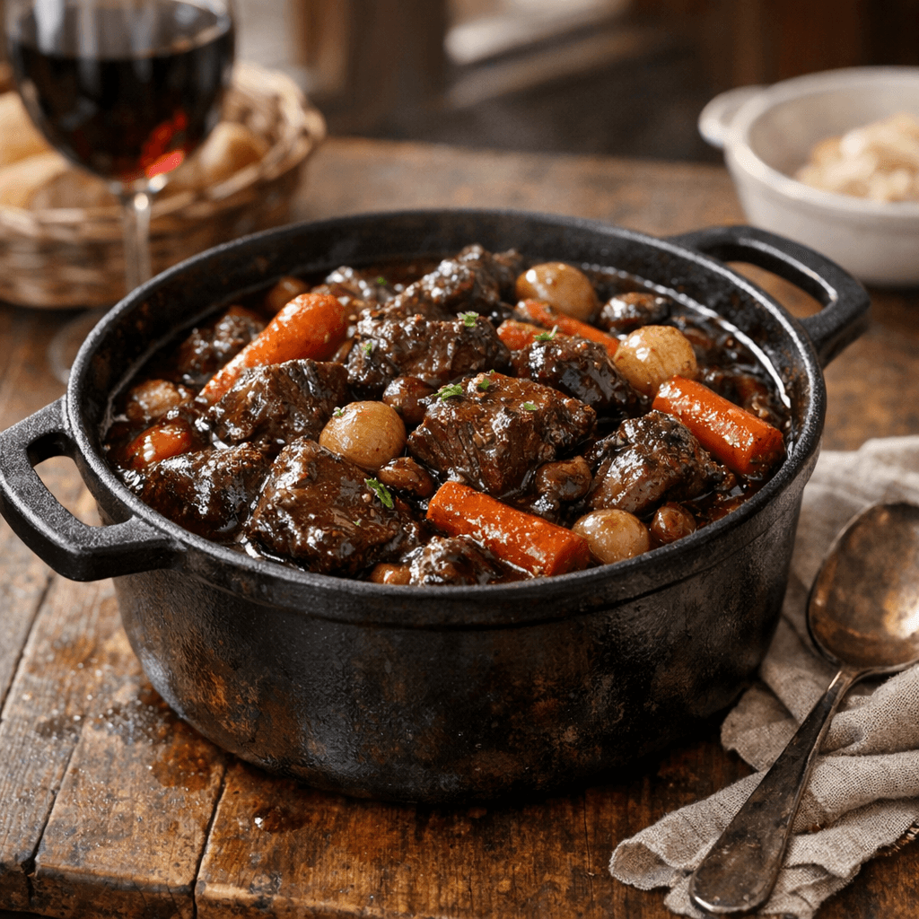 Je vous livre ma recette de grand-mère du bœuf bourguignon