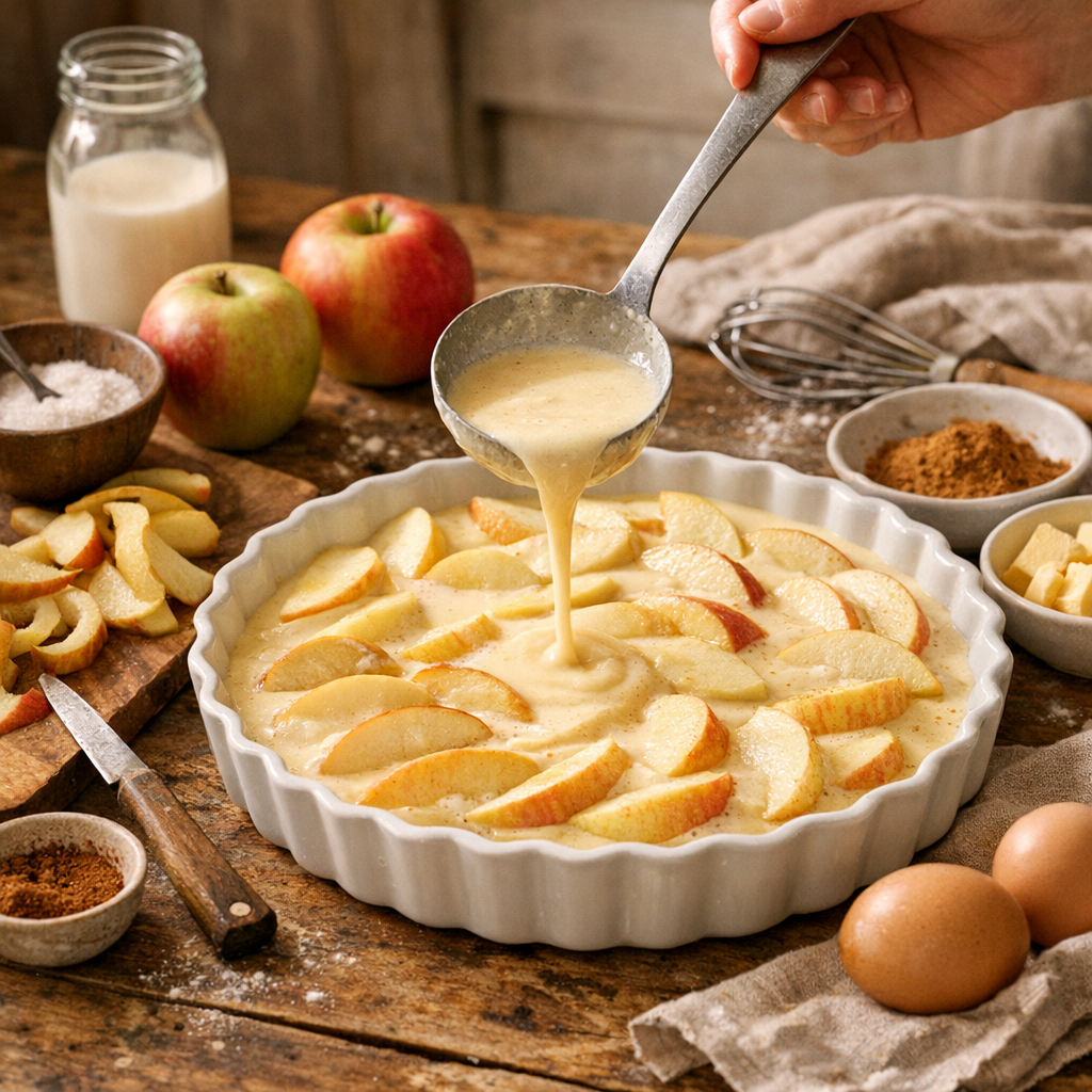 Préparation : comment faire un clafoutis aux pommes sans le rendre ni sec ni compoté