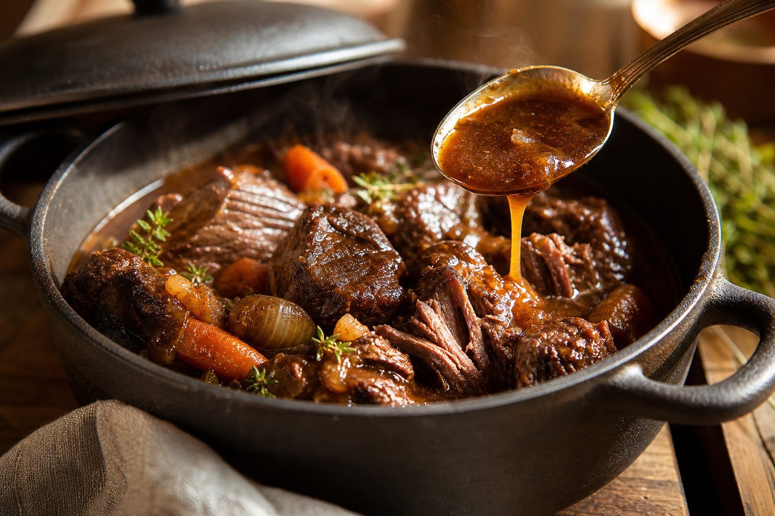 Conseils de cuisson pour une viande fondante et une sauce qui nappe