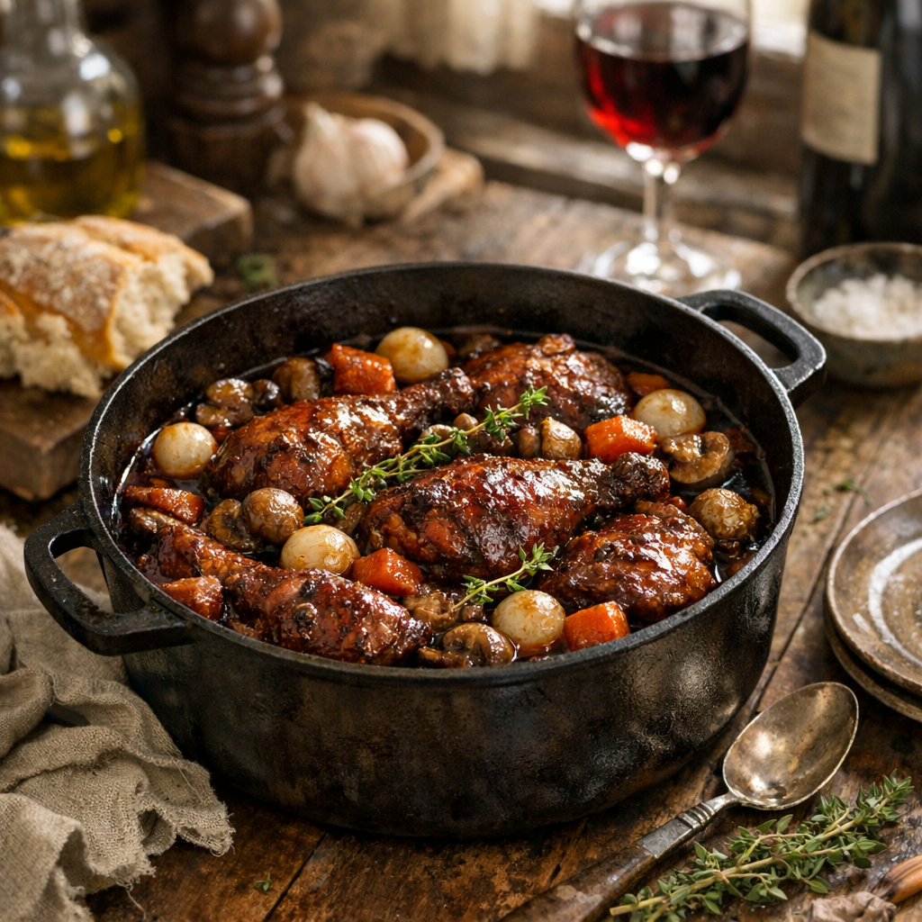 Coq au vin recette grand-mère : ma version mijotée et fidèle