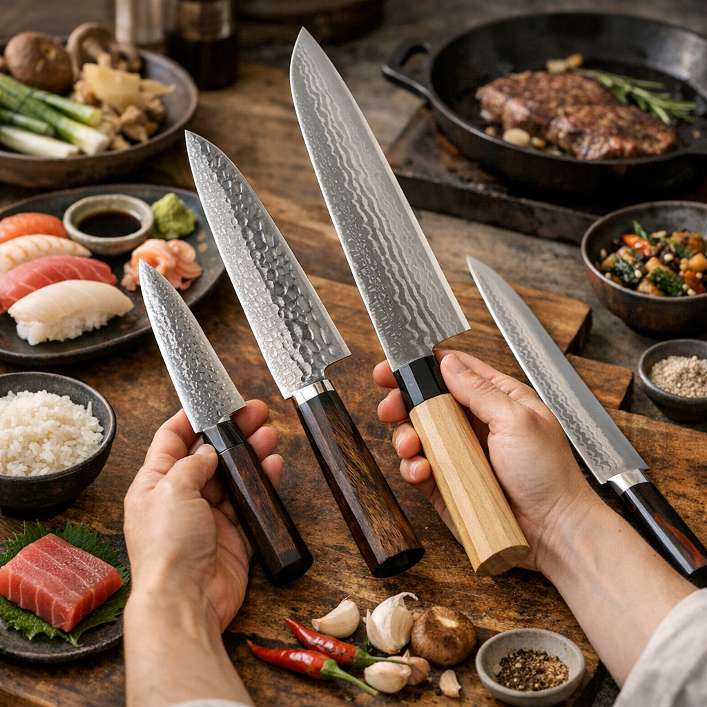 Comment choisir un bon couteau japonais damas selon sa cuisine