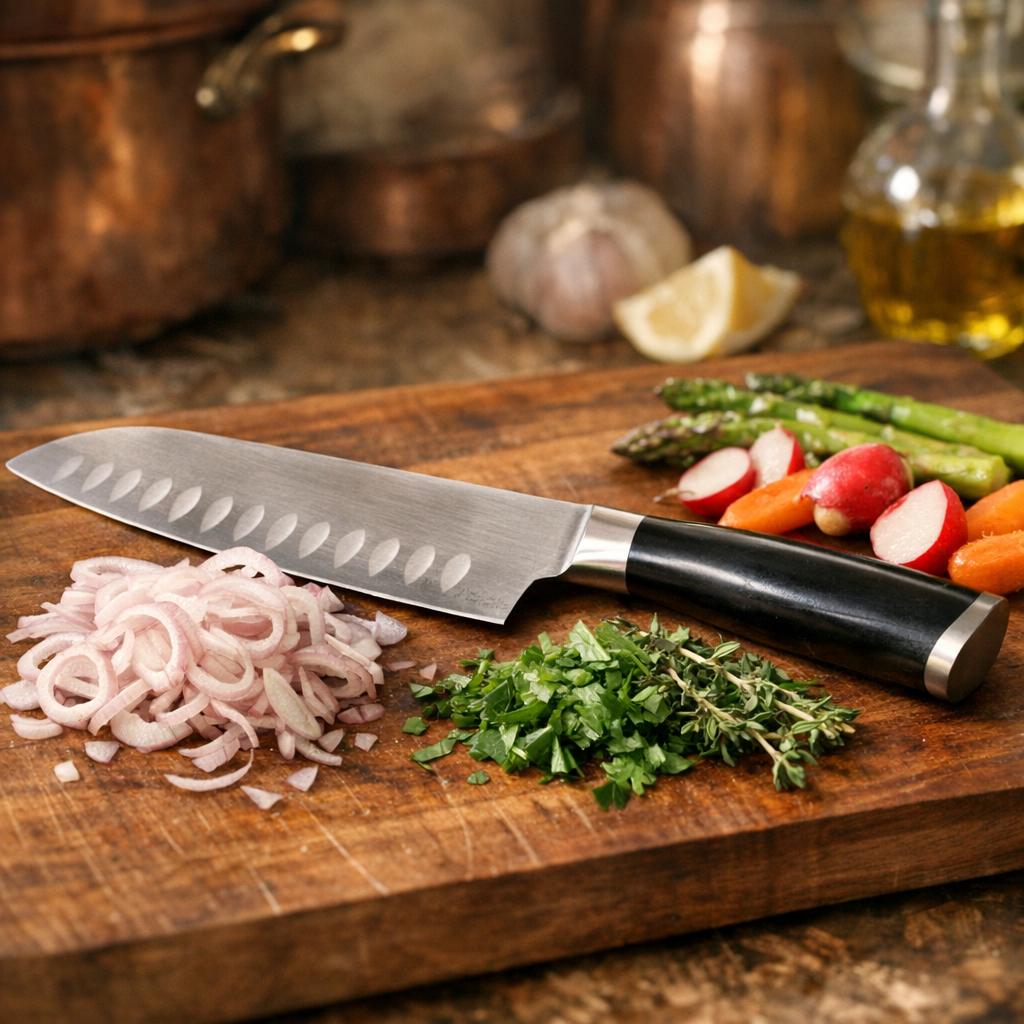 Couteau japonais santoku : l’allié précis du quotidien