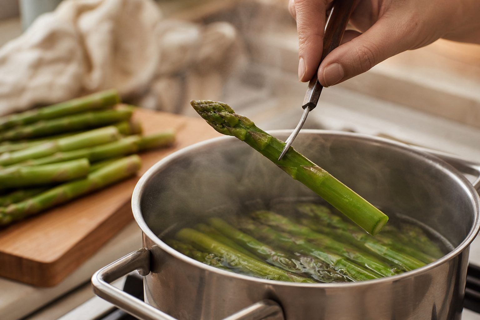 Comment savoir si les asperges vertes sont cuites&nbsp;?
