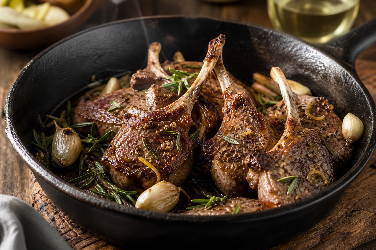 La cuisson des côtes d’agneau garde la chair rosée