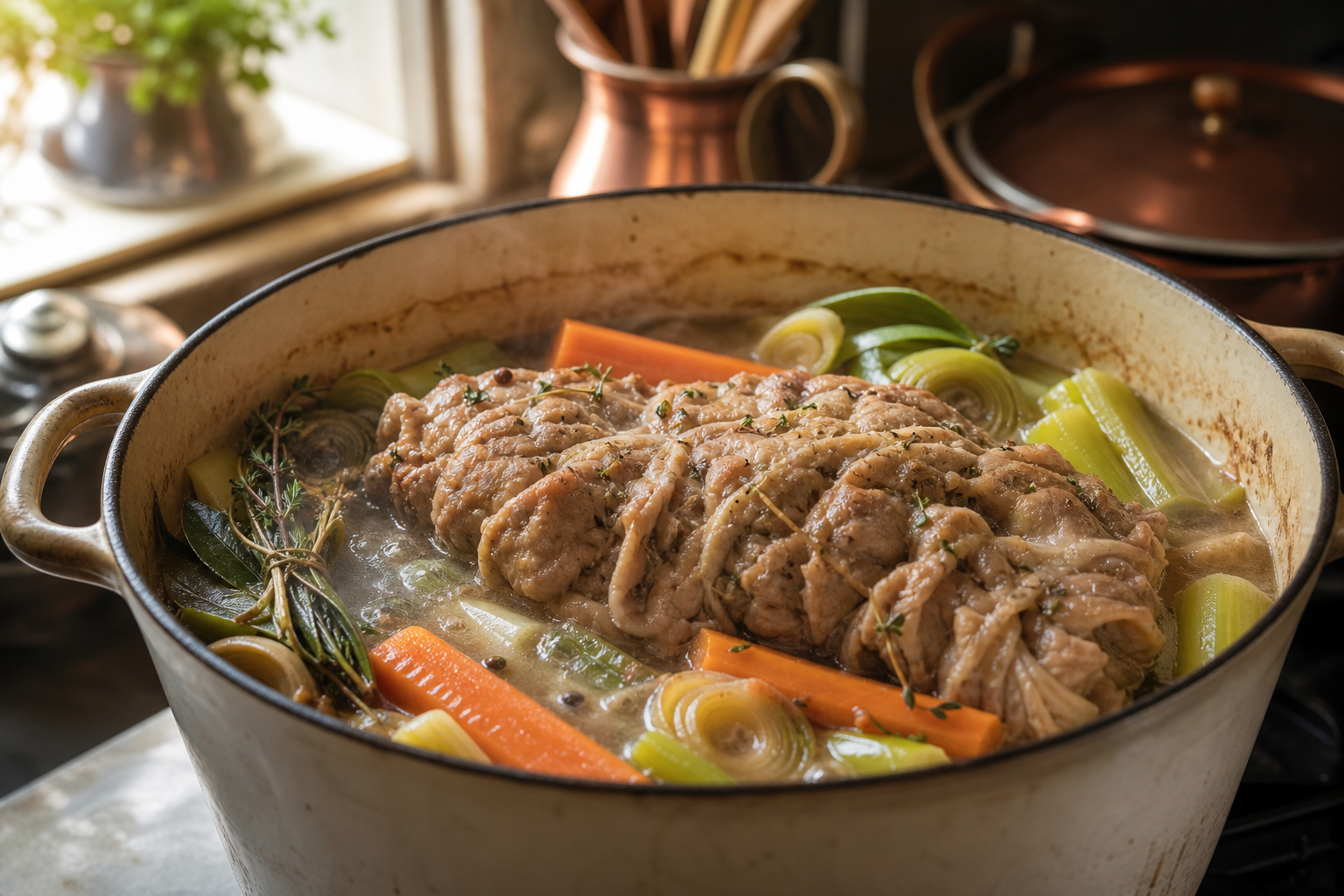 La cuisson de la fraise de veau demande un bouillon patient