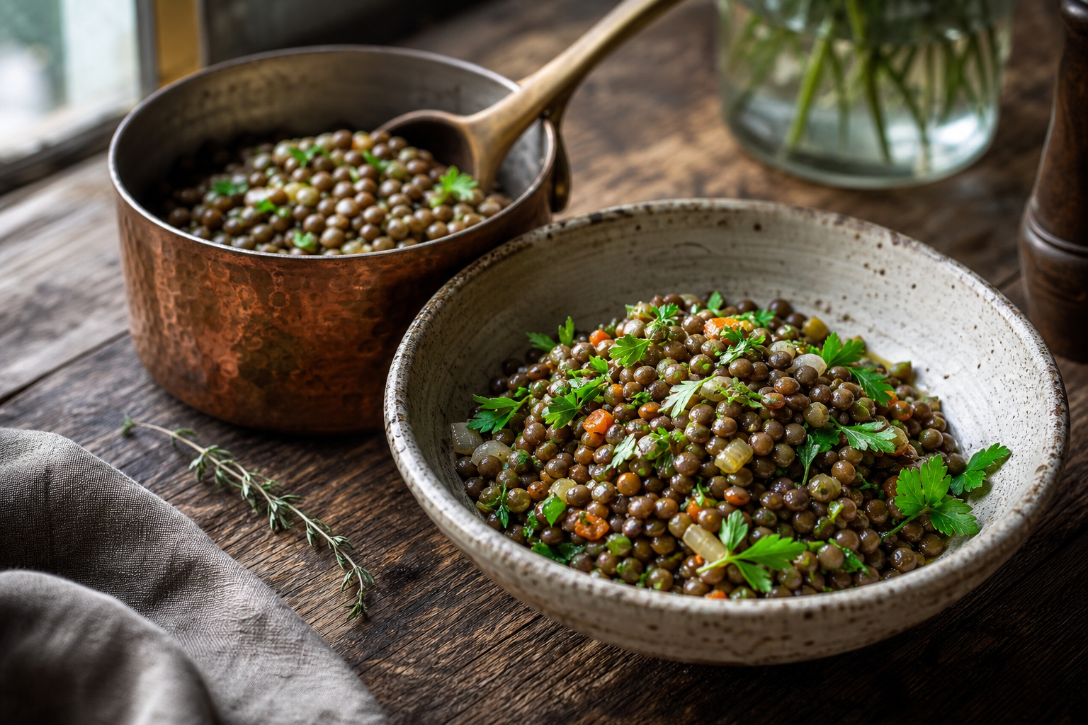 Comment cuire des lentilles vertes sans casser les grains