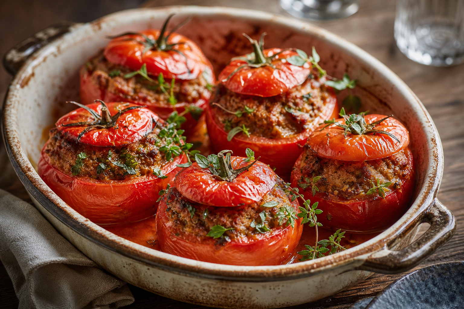 La cuisson des tomates farcies au four, du fondant au cœur