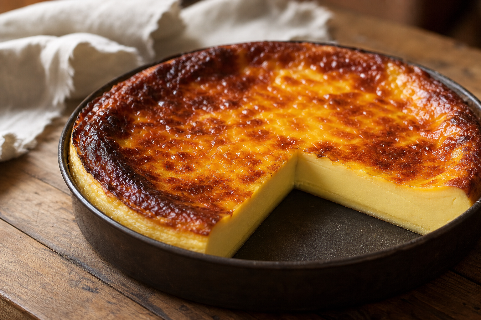 Le flan pâtissier de grand-mère sans pâte est crémeux et bien pris