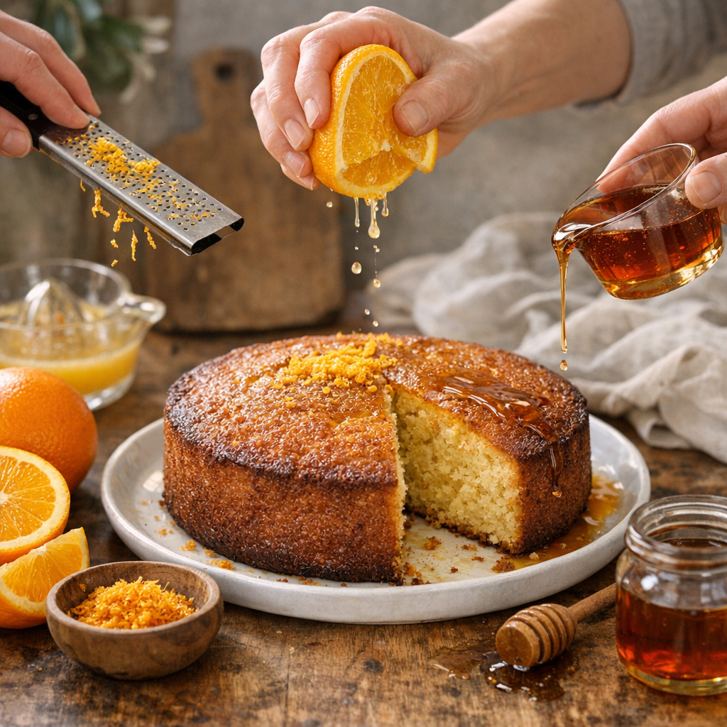 Faut-il parfumer le gâteau surtout avec le zeste, avec le jus, ou avec un sirop/caramel après cuisson ?