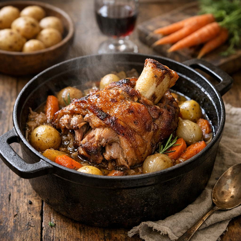 Je réussis un Jarret de porc facile et rapide en 2 cuissons