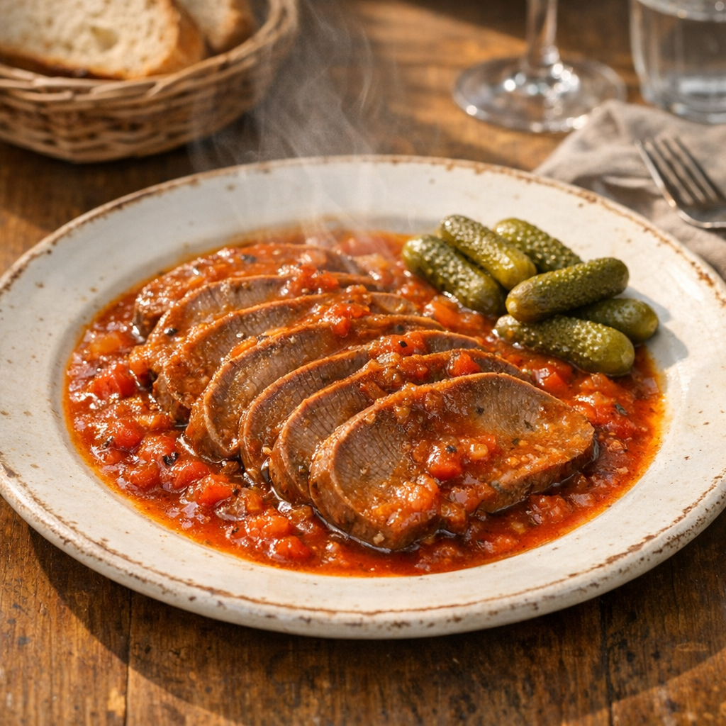 Je réussis la Langue de bœuf Sauce tomate sans la brouiller