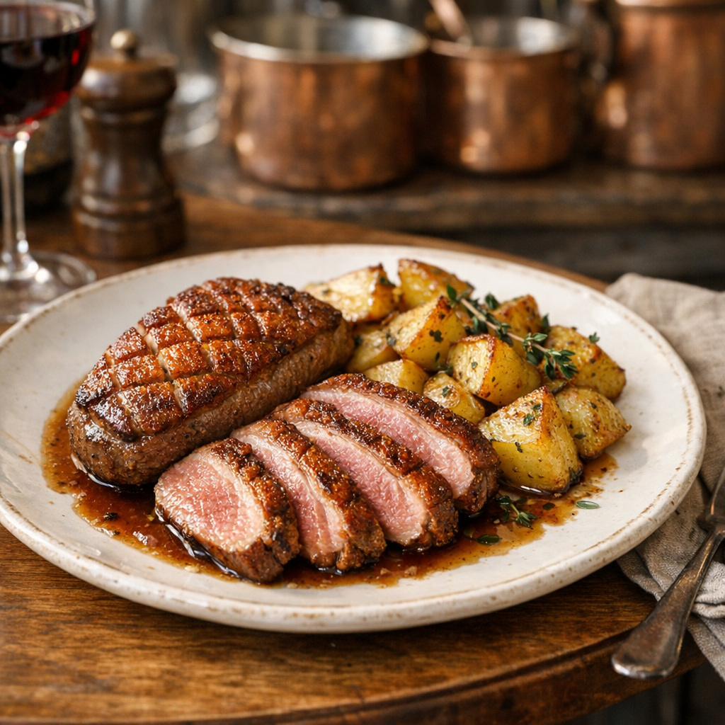 Magret canard au four : rosé, croustillant, juste