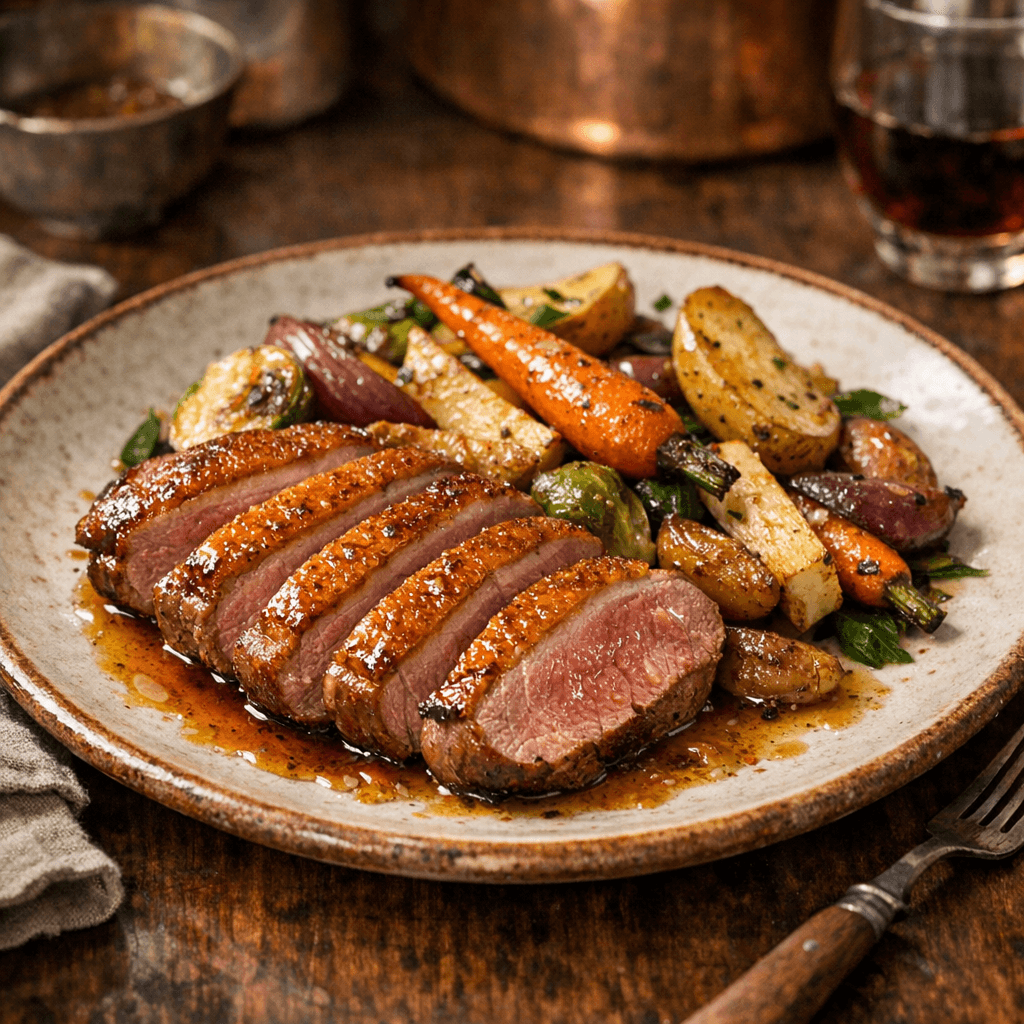 Magret de canard au miel : ma recette juste et brillante