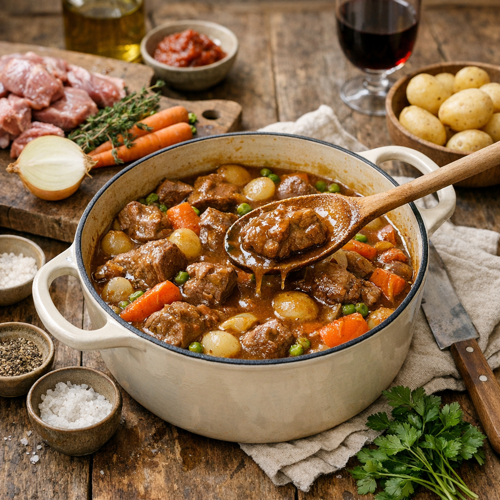 Ma recette de navarin d’agneau en cocotte : ingrédients, gestes justes et sauce qui nappe