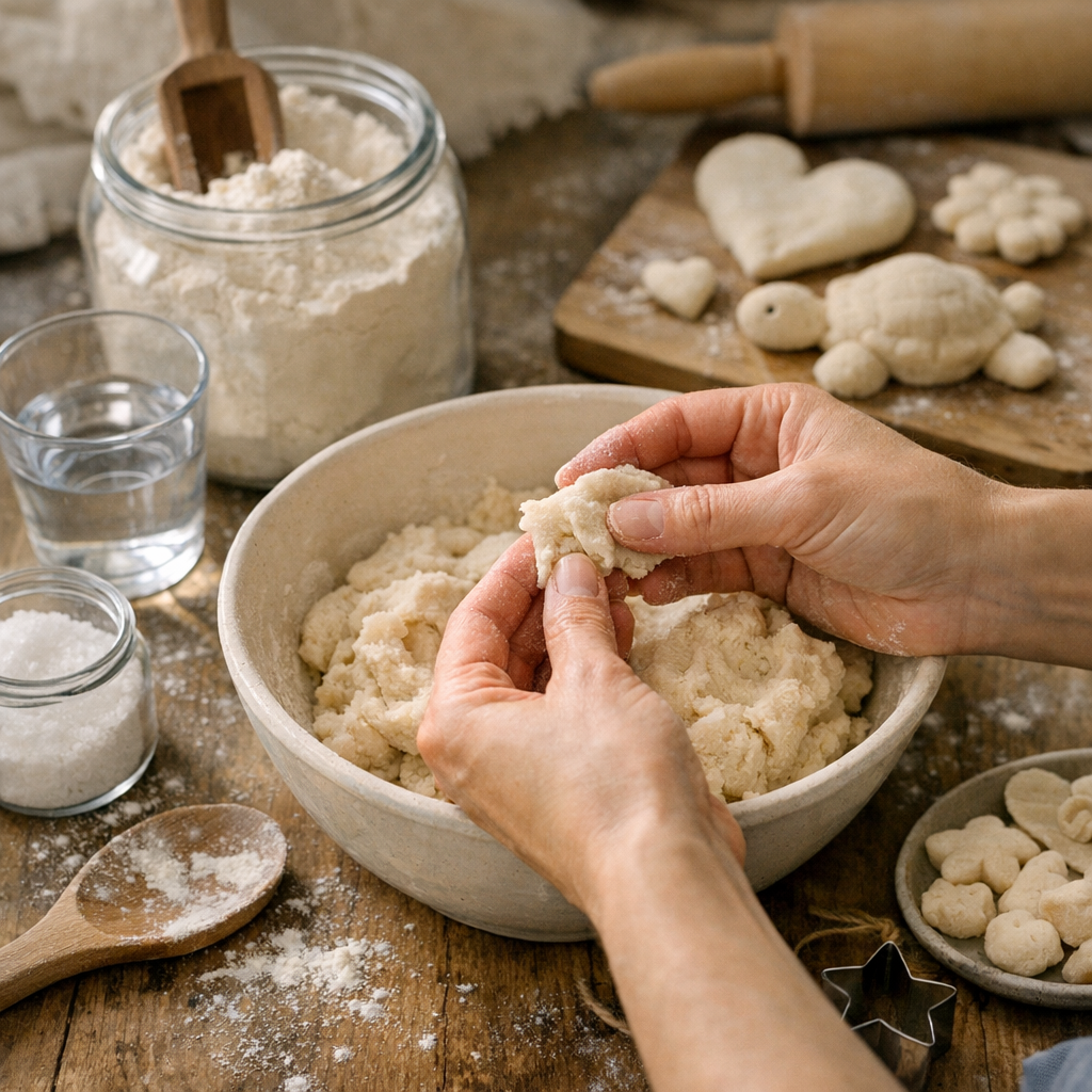 La recette de pâte à sel étape par étape : viser la bonne texture, pas seulement la bonne liste d’ingrédients