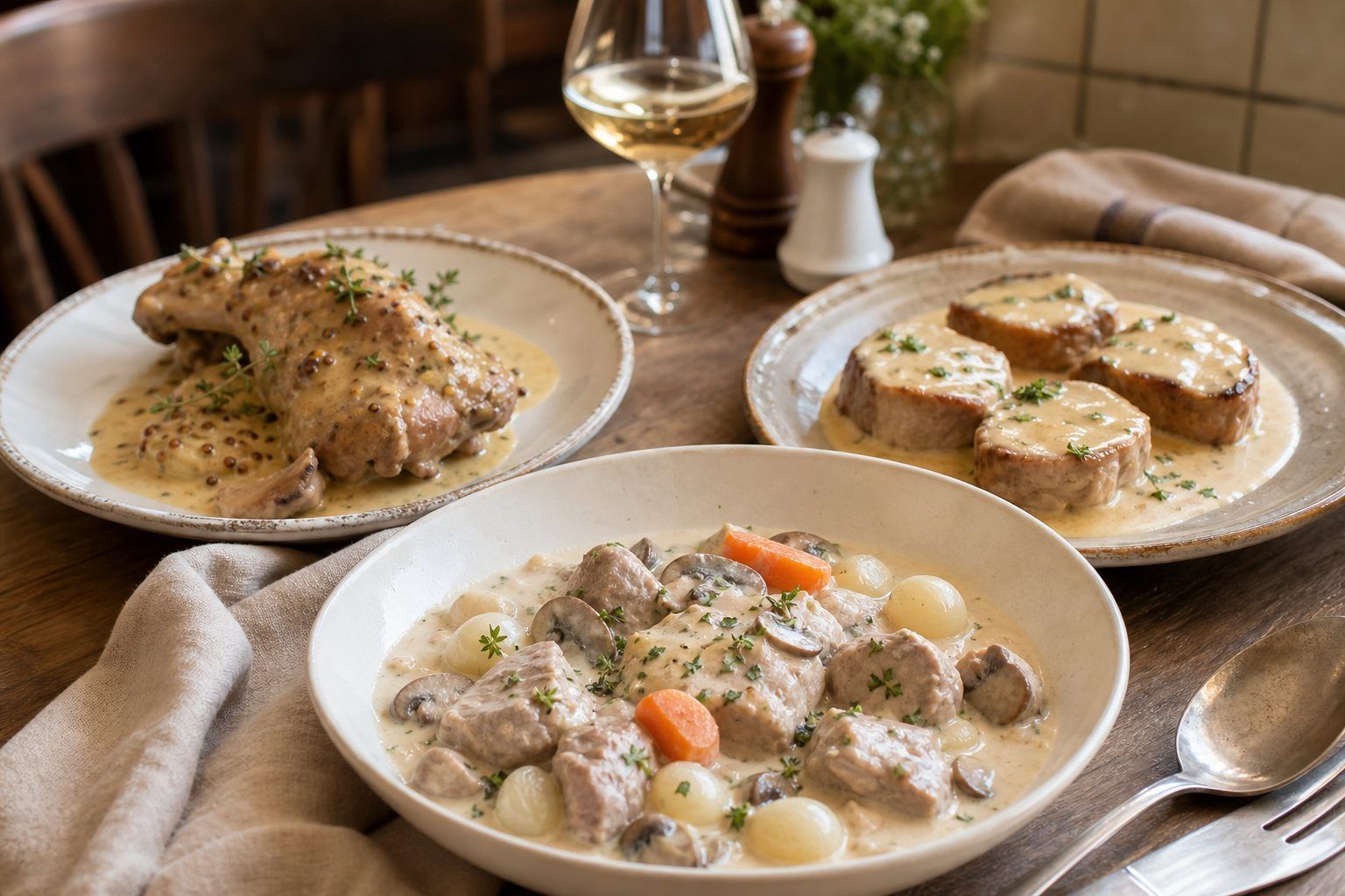 Blanquette de veau, lapin à la moutarde et filet mignon : les sauces douces de bistrot