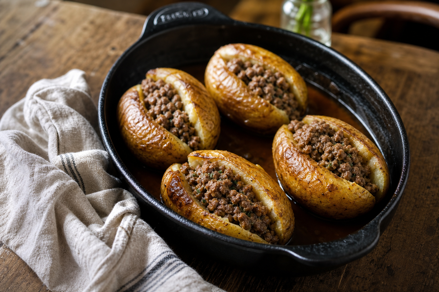 Les pommes de terre farcies de grand-mère gardent leur moelleux