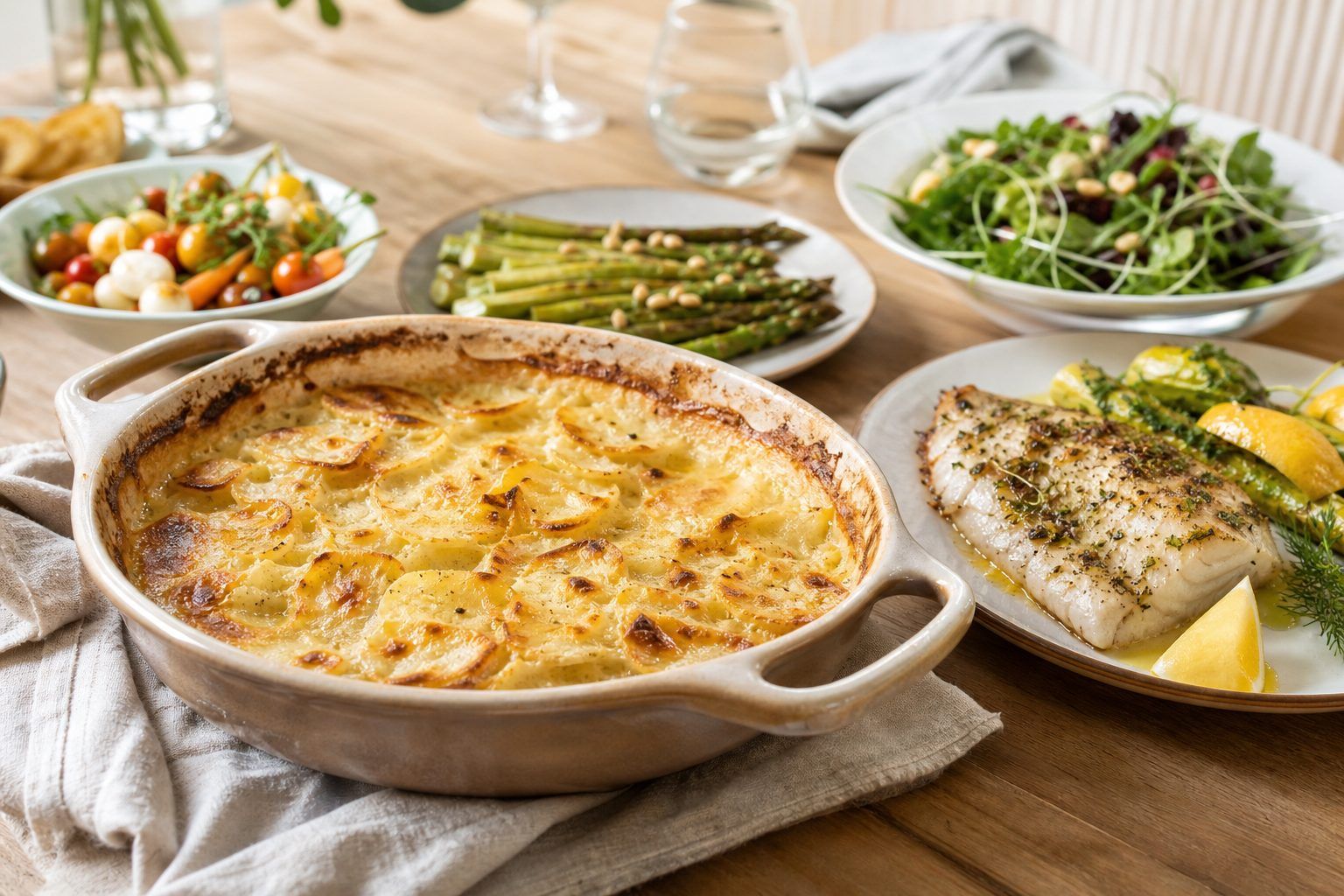 Que servir avec un gratin dauphinois sans viande, ou avec du poisson ?