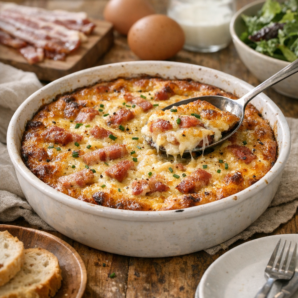 Peut-on encore appeler ce plat « quiche lorraine » quand il n'y a pas de pâte ?