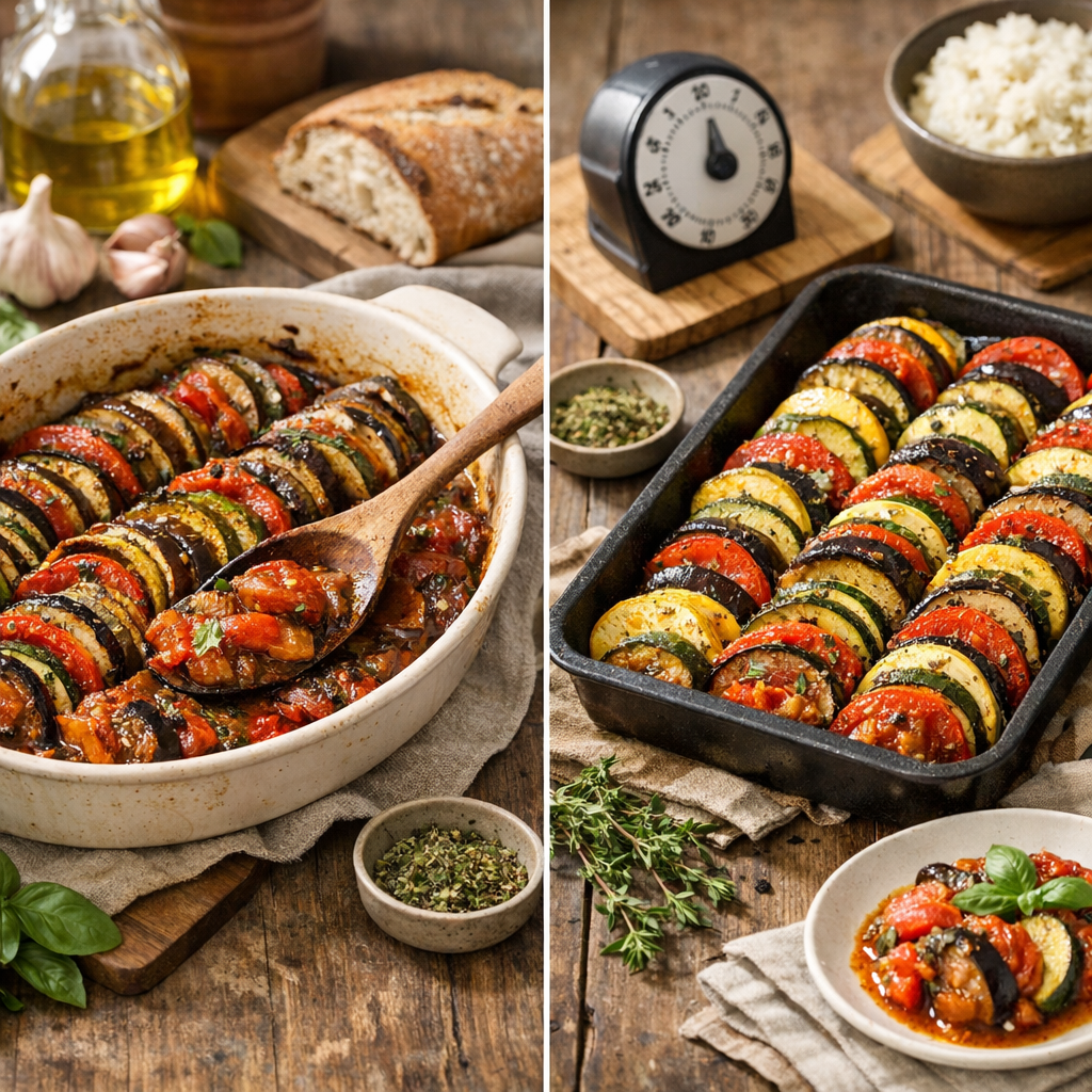 Comment faire une ratatouille au four : la recette complète, cuisson lente et version plus rapide