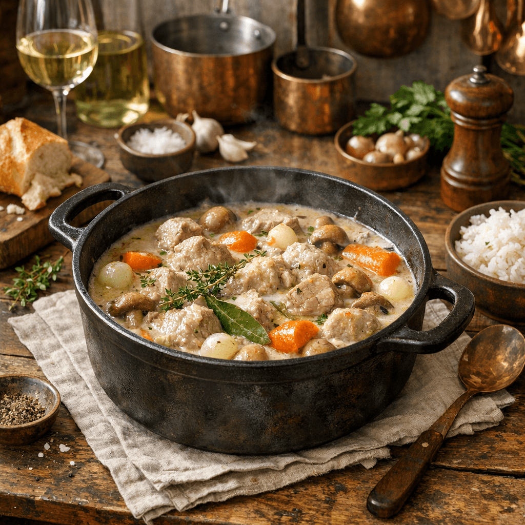 Recette blanquette de veau traditionnelle vin blanc : ma cocotte