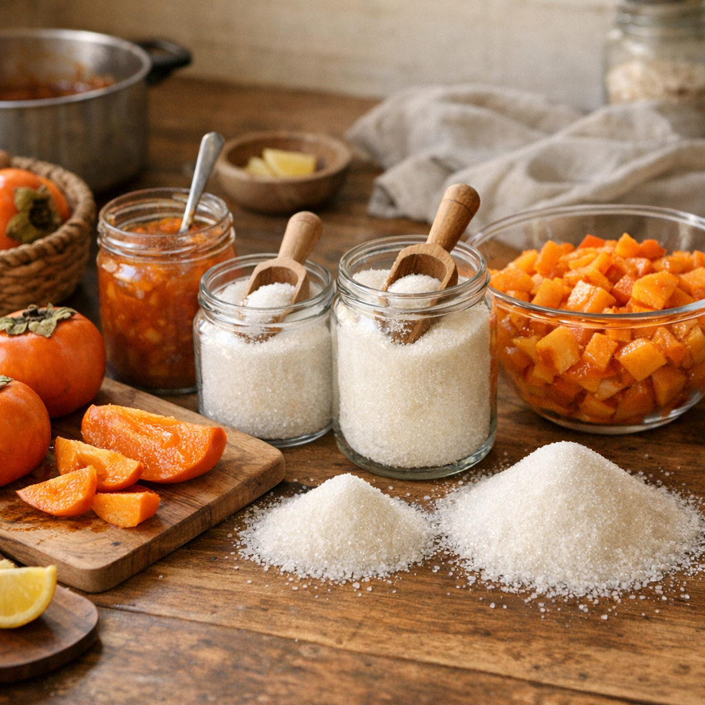 Quelle quantité de sucre par kilo de kaki pour garder un vrai goût de fruit ?