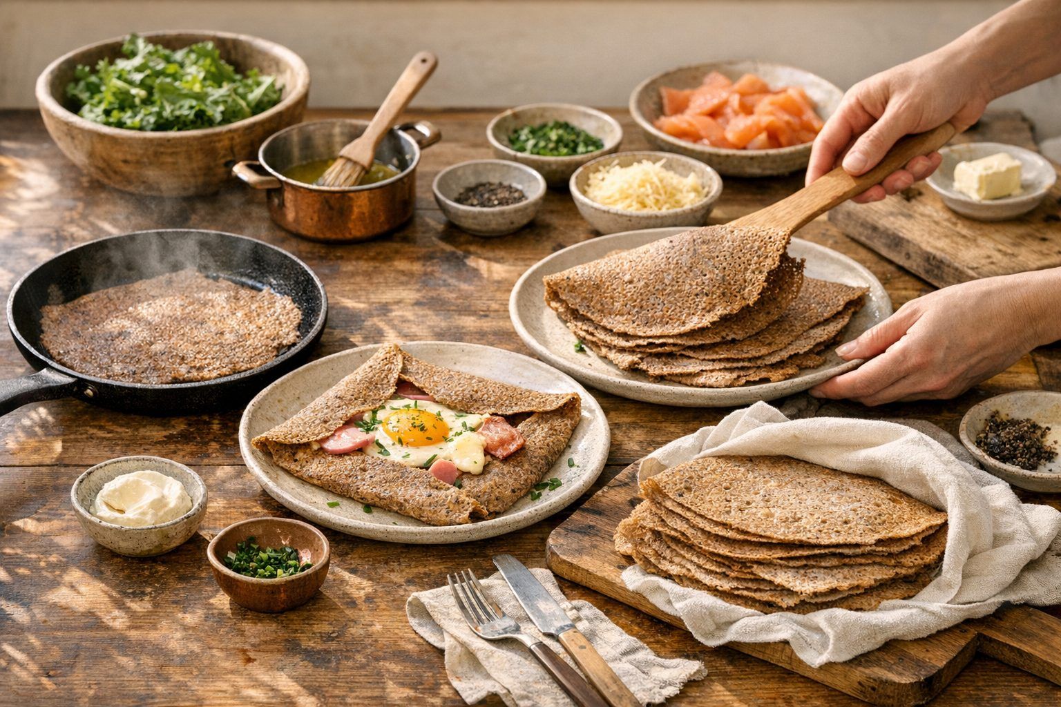 Comment réchauffer ces crêpes, les garnir et les servir sans les dessécher