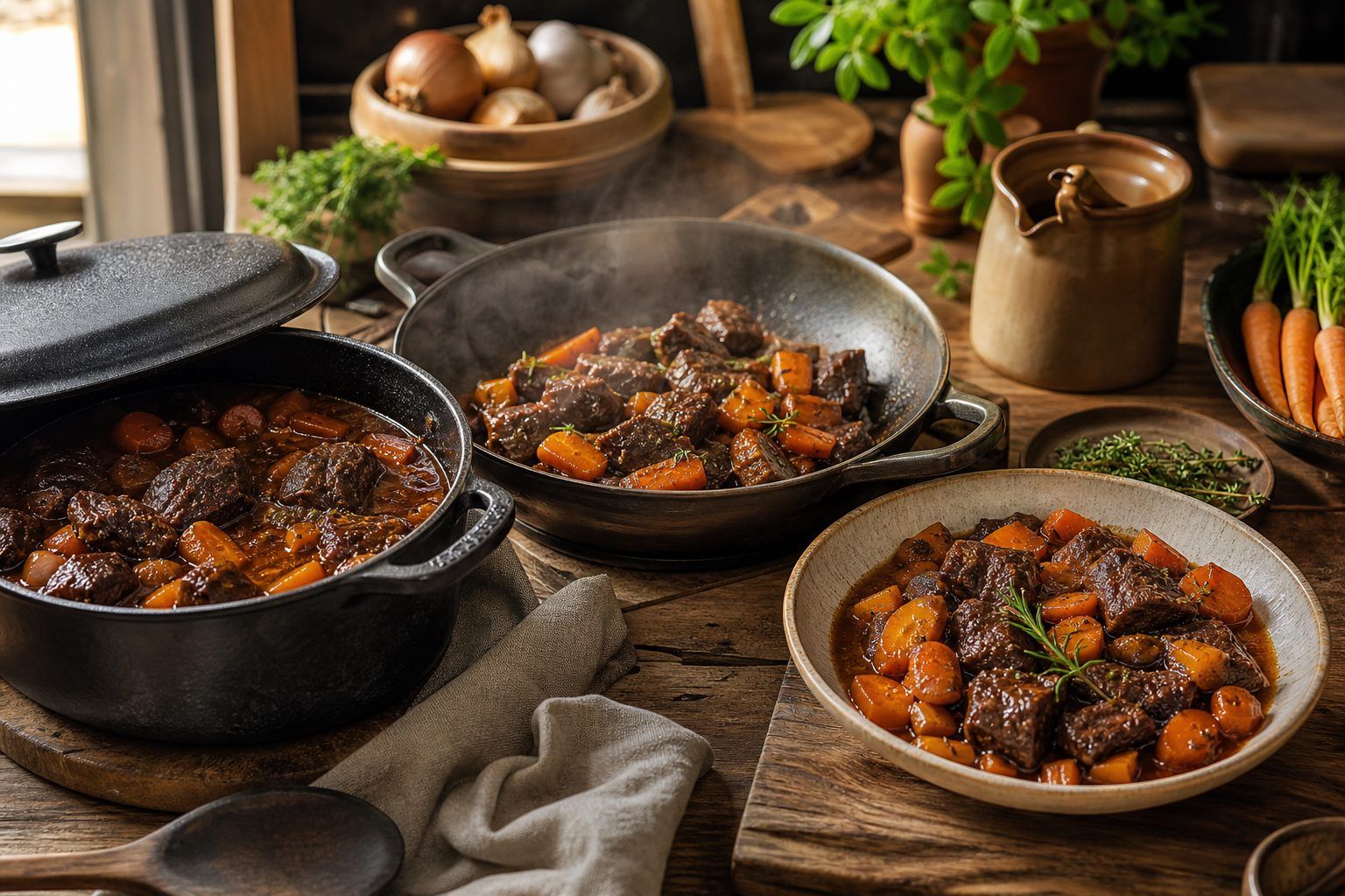 Les variantes de cuisson du bœuf carottes