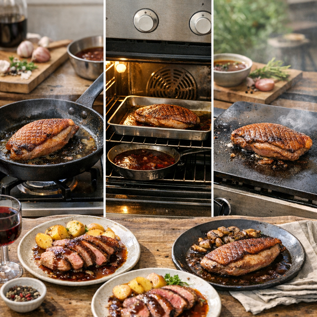 Mon test comparatif : poêle, four ou plancha pour un magret vraiment juste