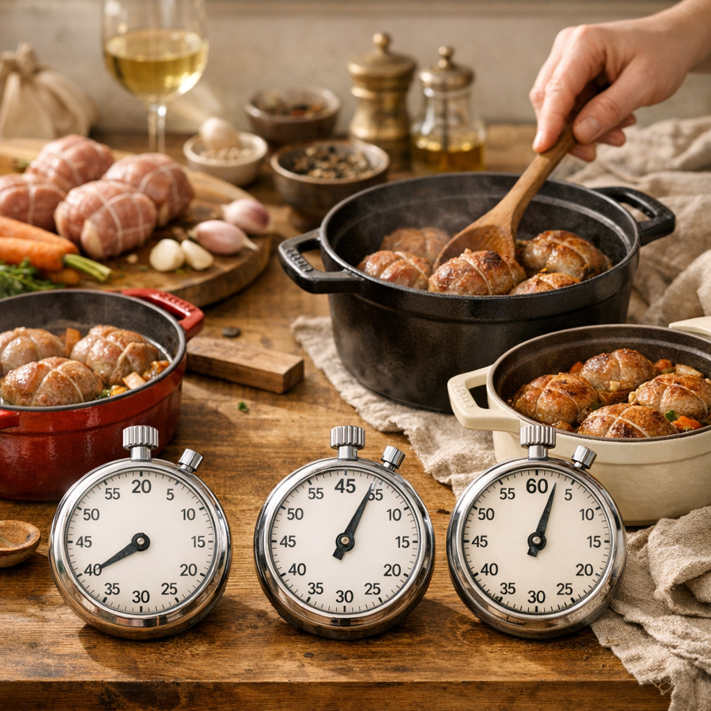 Cuisson et préparation en cocotte : 20 minutes, 45 minutes ou 1 heure ?