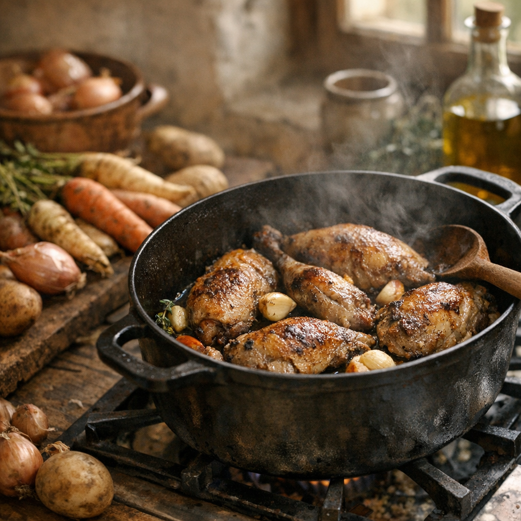 Je réussis la Pintade en morceaux en cocotte sans la noyer
