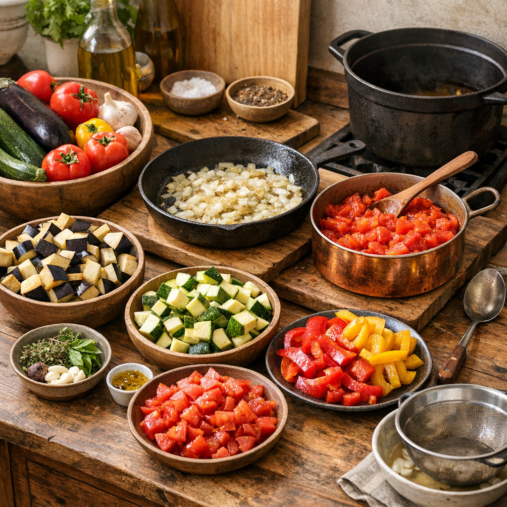 Les ingrédients de la véritable ratatouille provençale, le bon ordre de cuisson et le matériel qui change tout