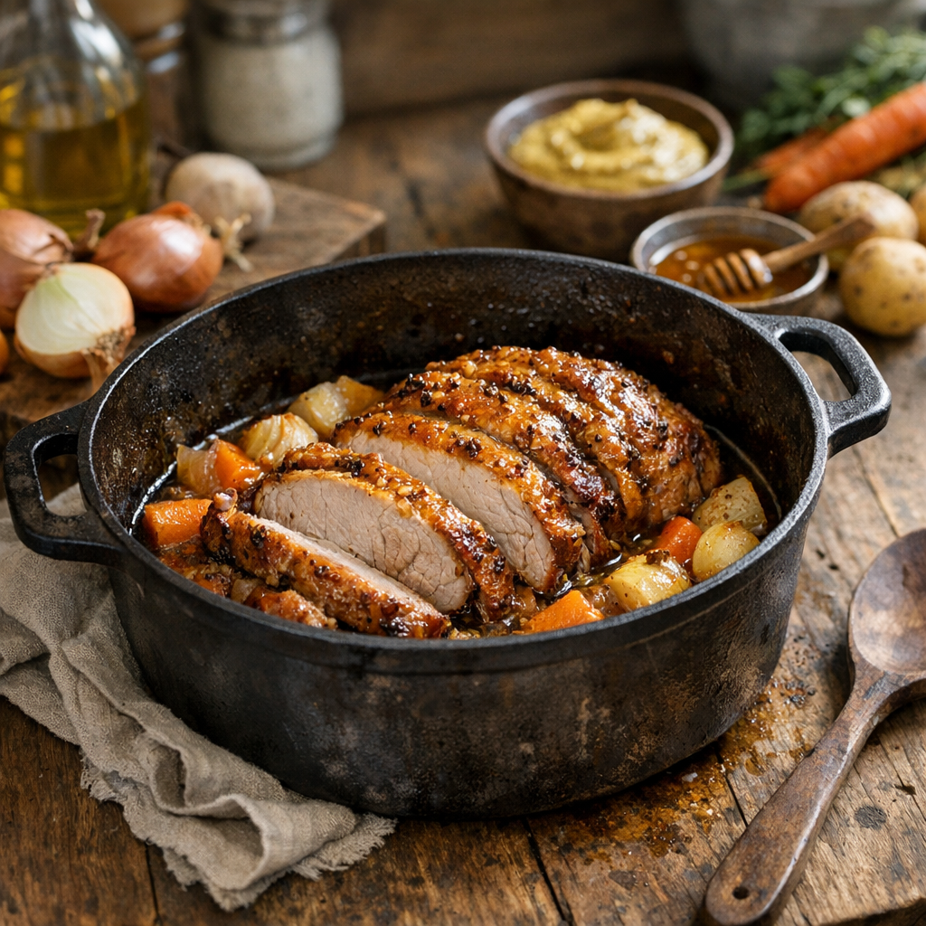 Comment réussir un Rôti de porc en cocotte en fonte
