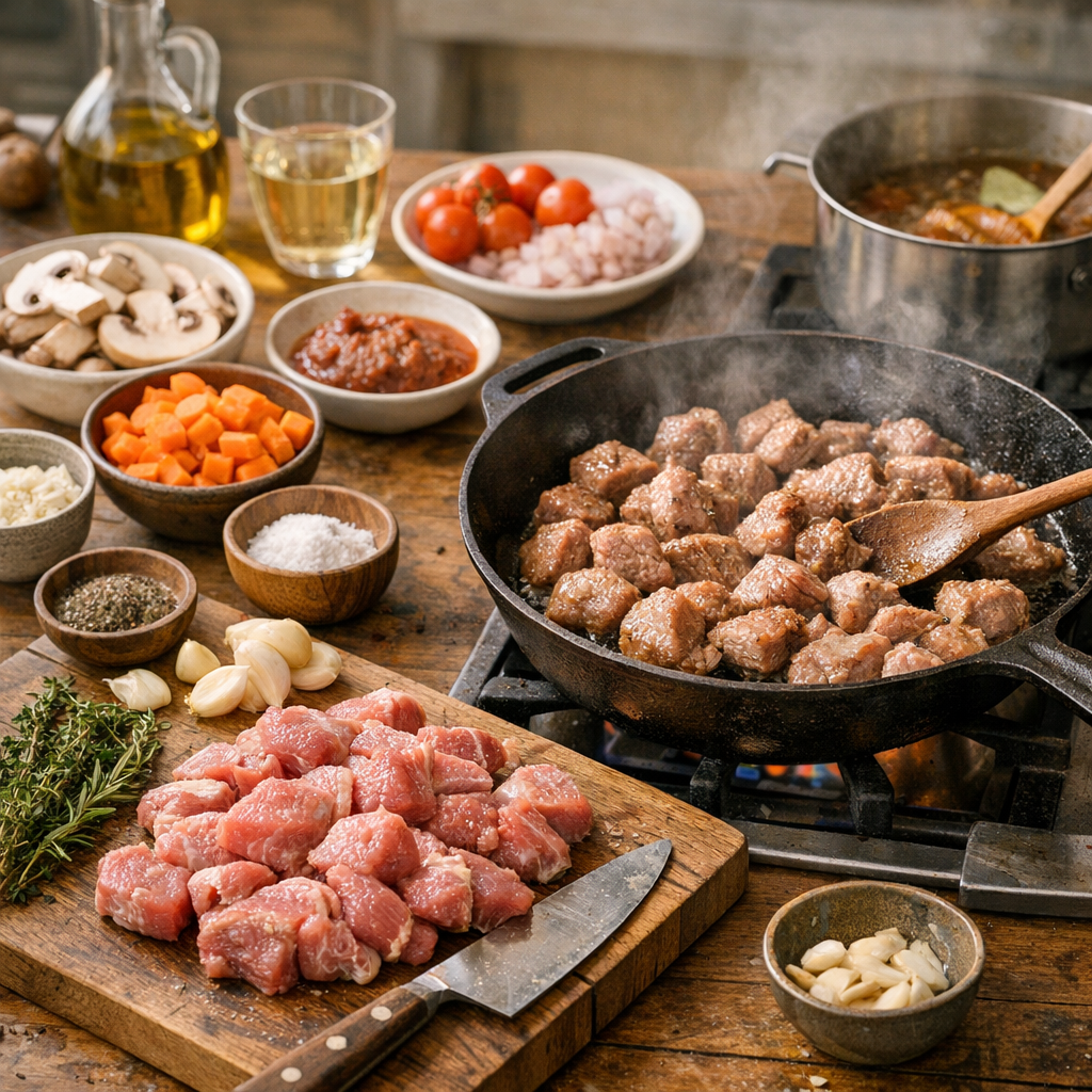Ingrédients, morceaux et cuisson : comment construire un bon sauté de veau