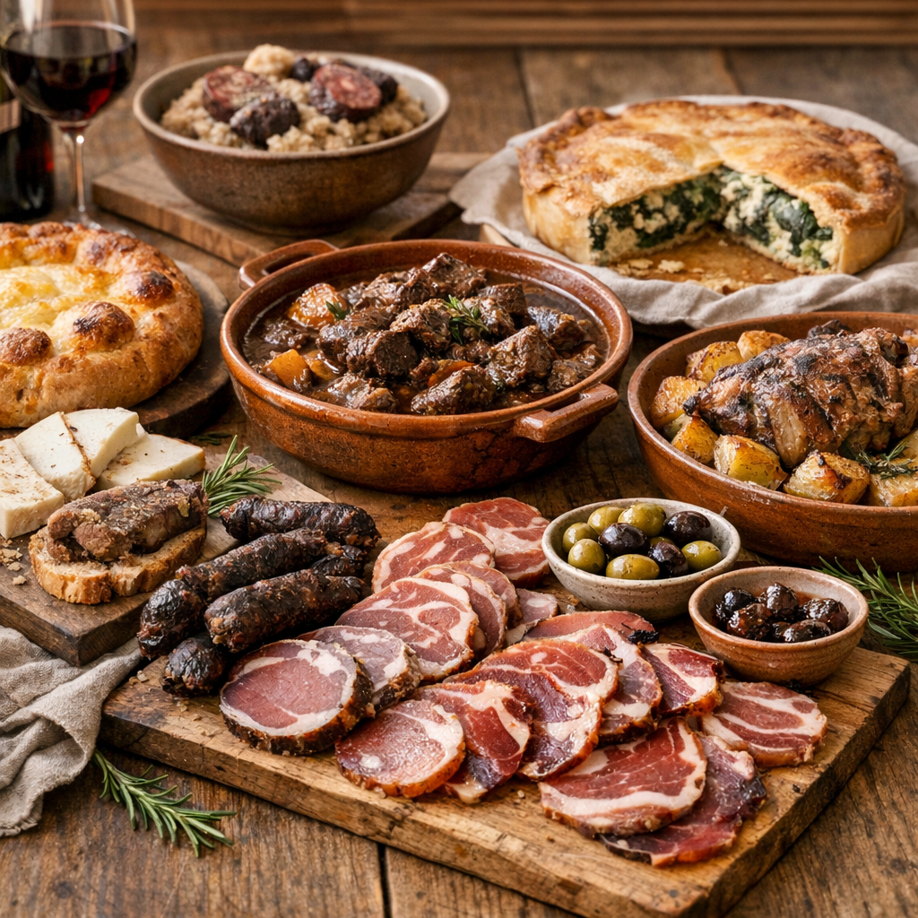 Les grandes spécialités corses salées, de la charcuterie aux plats de fête