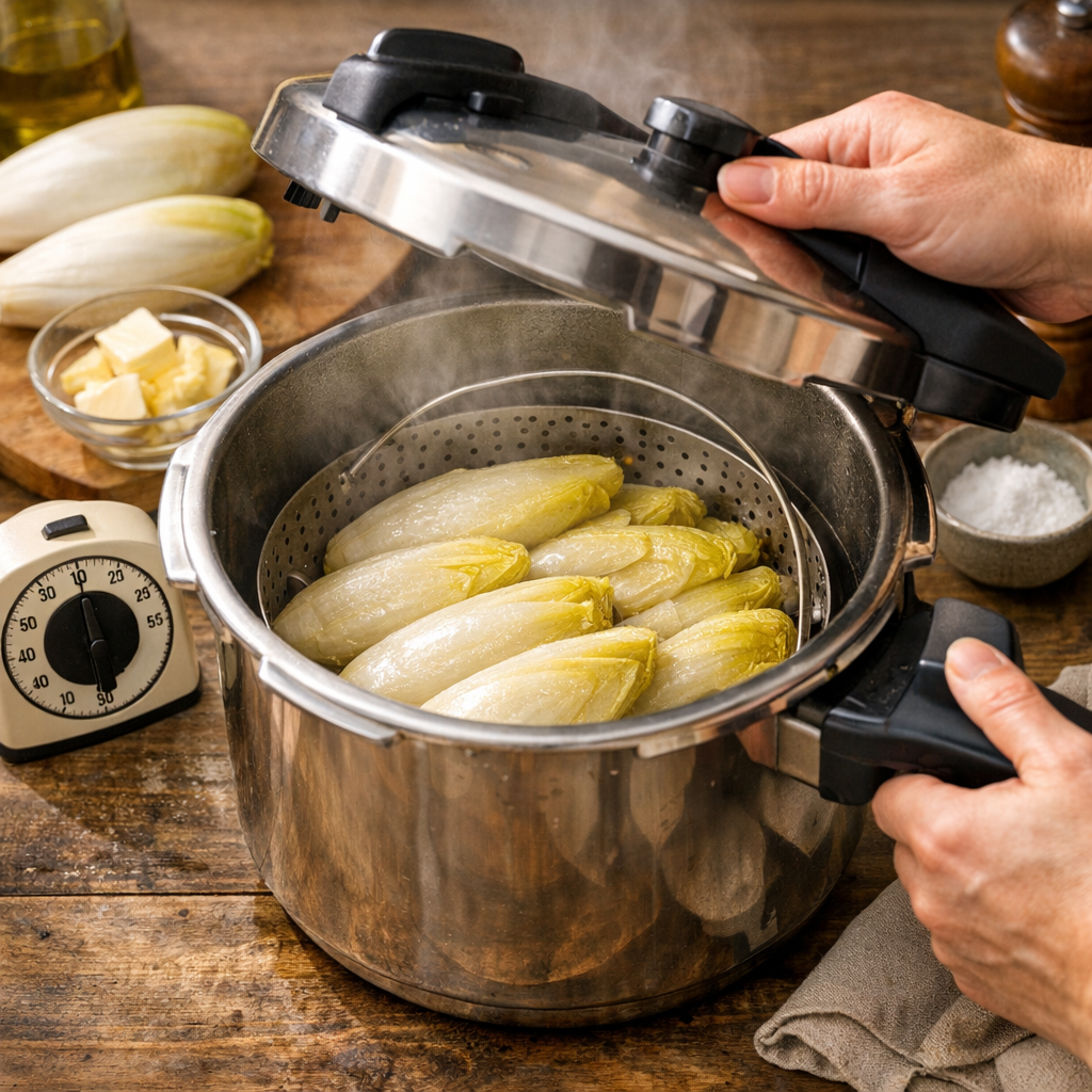 Comment faire cuire les endives à la vapeur en cocotte-minute sans les rater