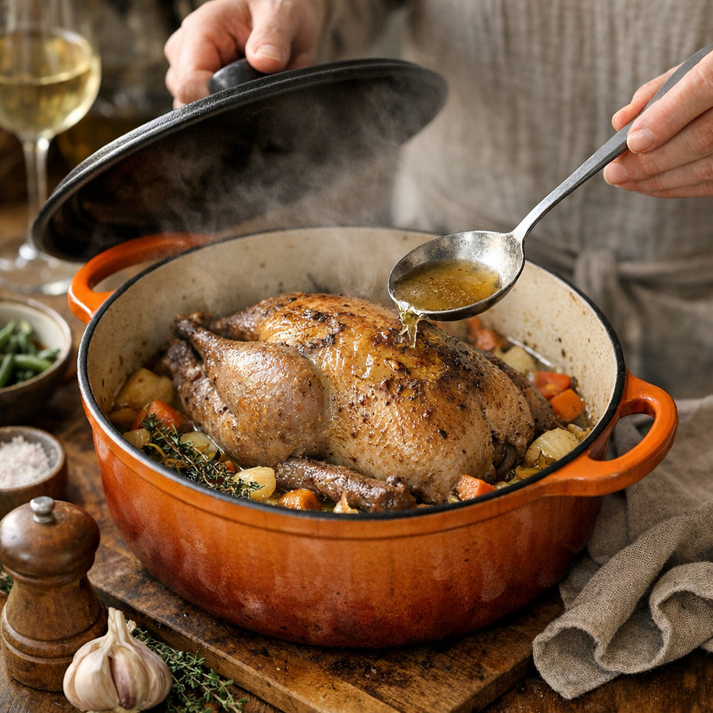 Préparation : comment cuire une pintade en cocotte pour qu’elle reste tendre