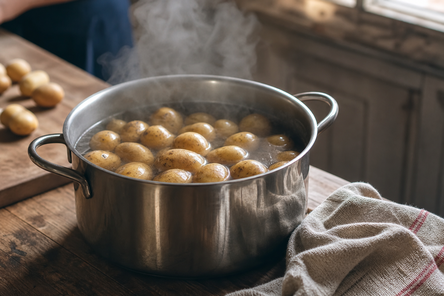 Le temps de cuisson des pommes de terre à l’eau varie selon le calibre