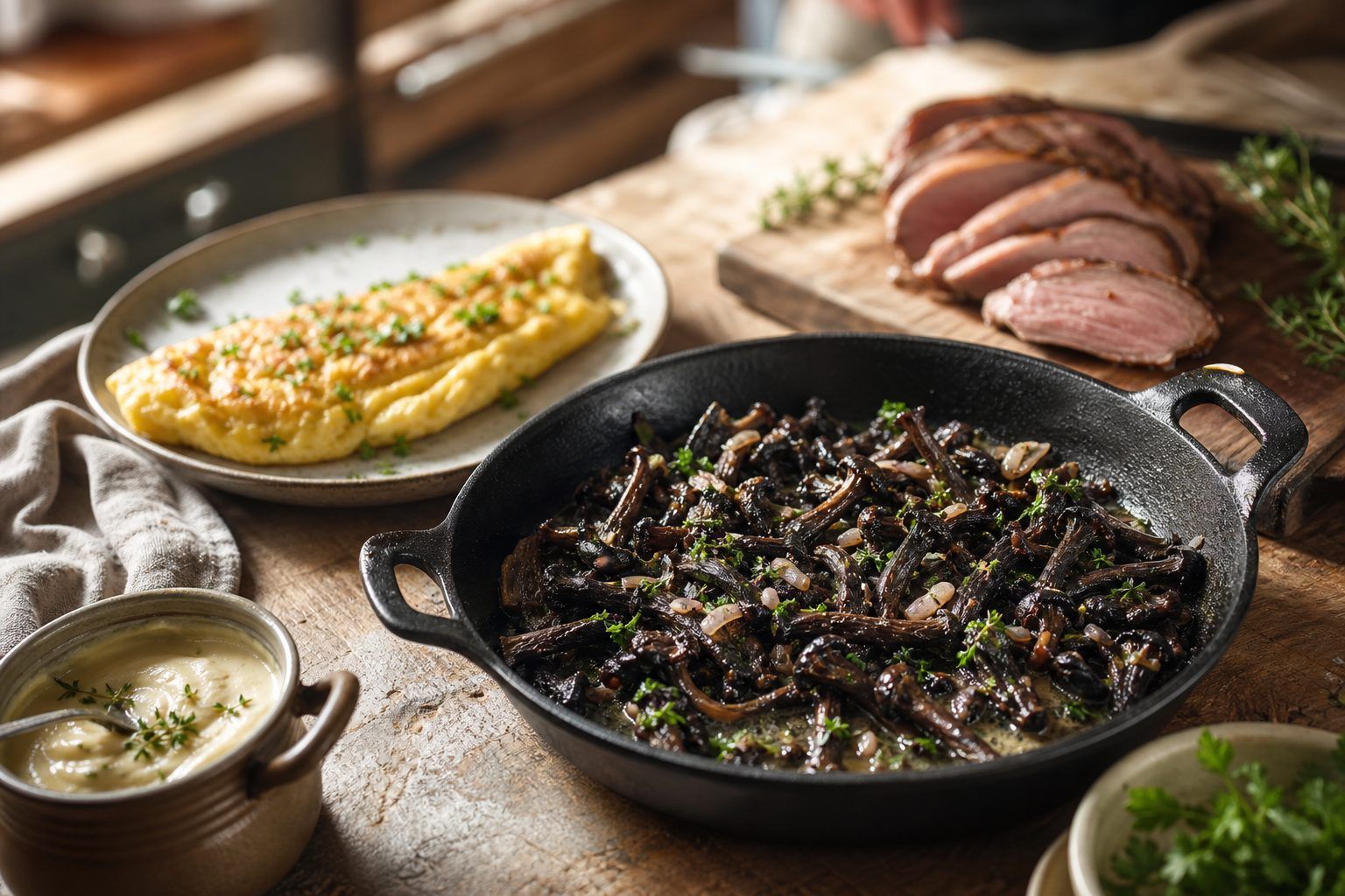 Crème, omelette ou viande rôtie : où servir cette poêlée