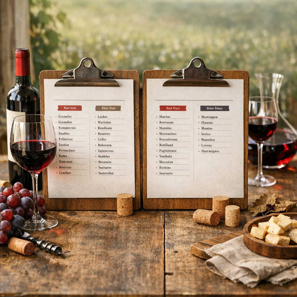 La grande liste des appellations de vin rouge de Bordeaux, rangées par style et par rive